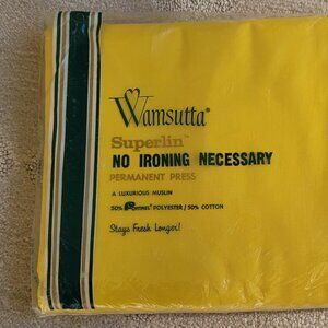 Wamsutta bright yellow twin flat sheet nip Muslin vintage